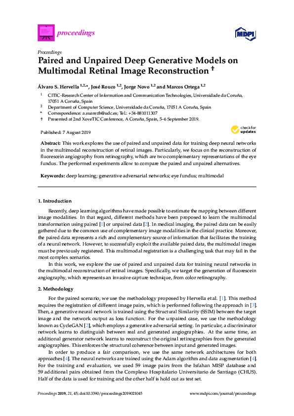 (PDF) Paired and Unpaired Deep Generative Models on Multimodal Retinal ...