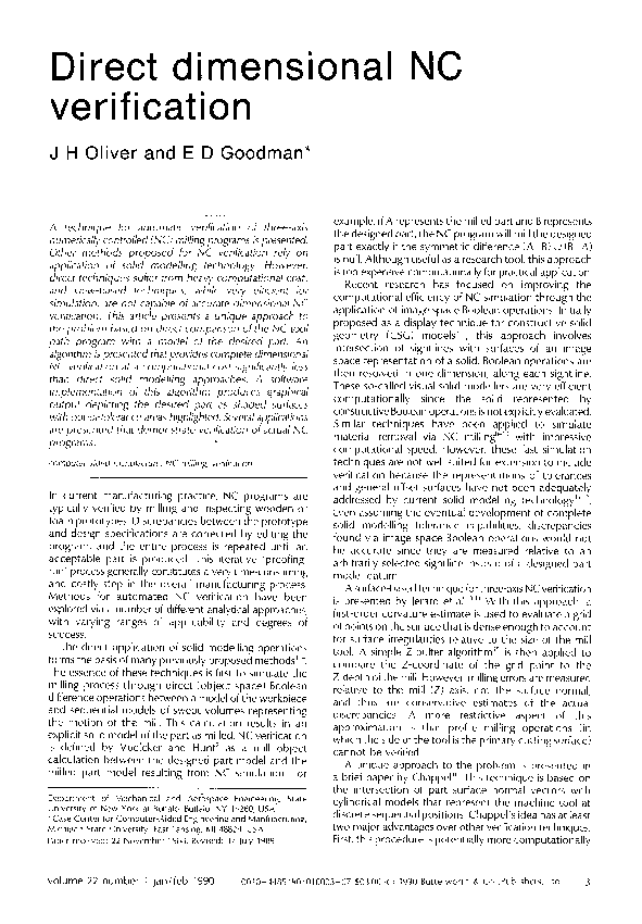 (PDF) Direct dimensional NC verification Erik Goodman Academia.edu