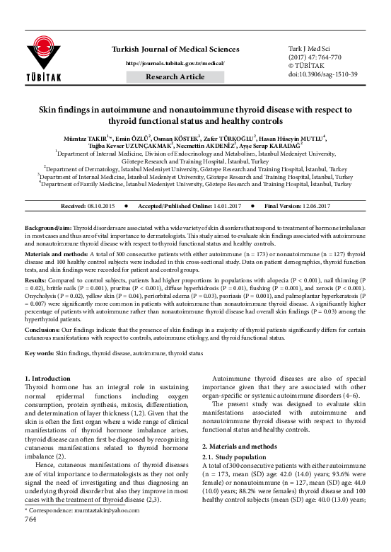 (PDF) Skin findings in autoimmune and nonautoimmune thyroid disease ...
