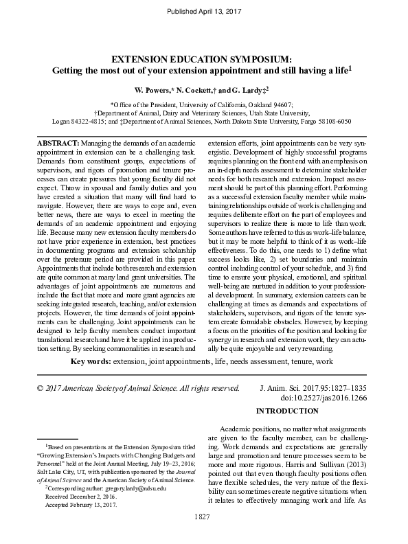 (PDF) EXTENSION EDUCATION SYMPOSIUM Getting the most out of your