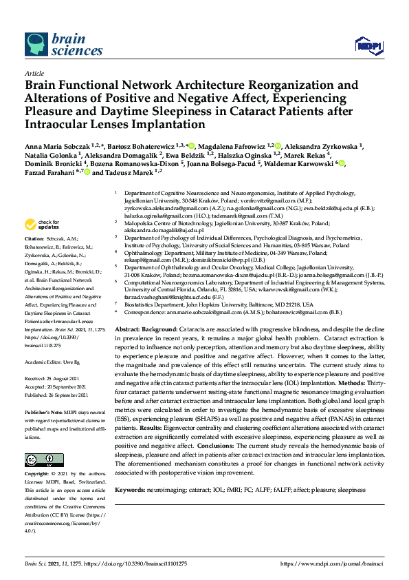 (PDF) Brain Functional Network Architecture Reorganization and ...