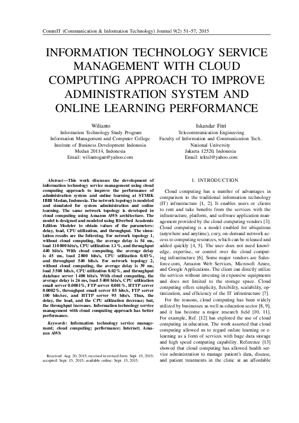 (PDF) Information Technology Service Management with Cloud Computing ...