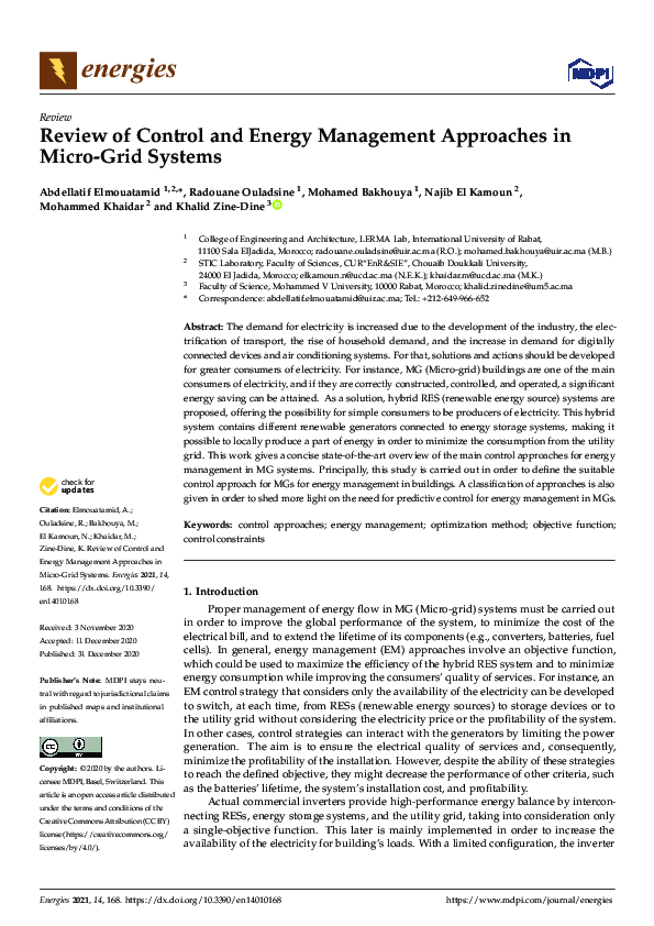 (PDF) Review of Control and Energy Management Approaches in Micro-Grid ...