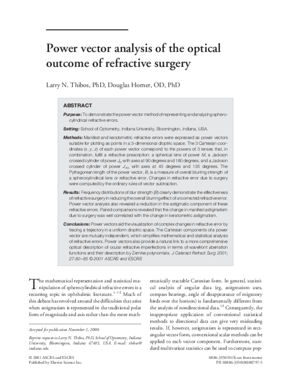 (PDF) Power vector analysis of the optical outcome of refractive surgery