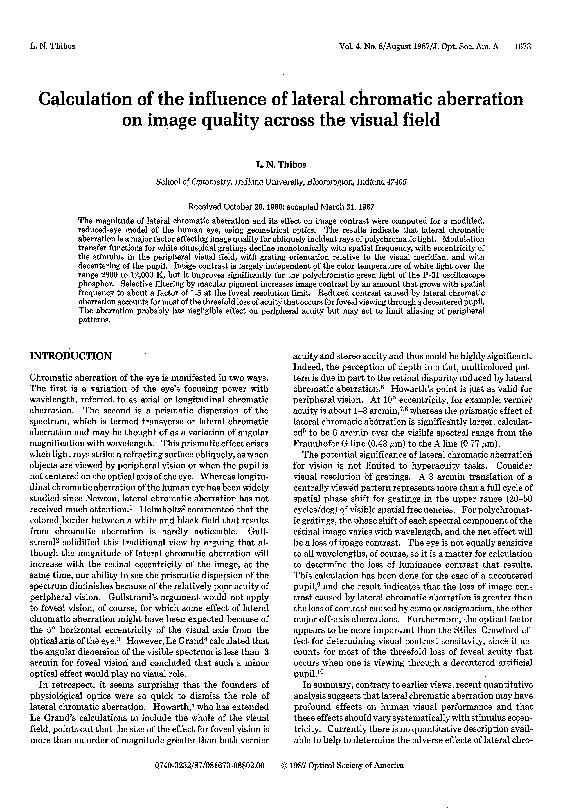 (PDF) Calculation of the influence of lateral chromatic aberration on ...