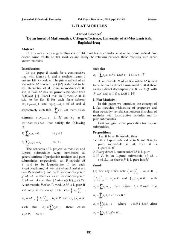 (PDF) L-Flat Modules