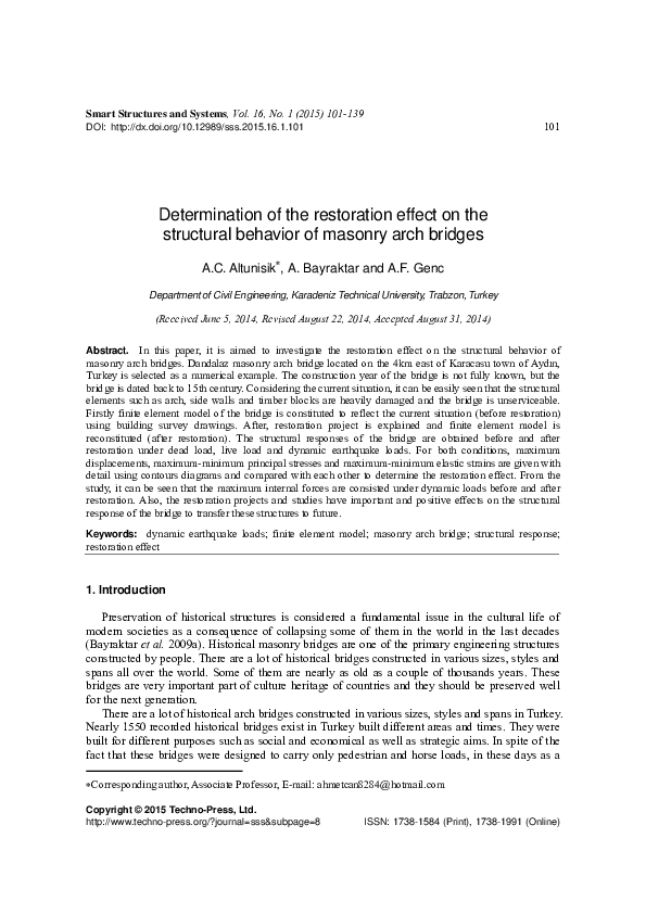 (PDF) Determination of the restoration effect on the structural ...