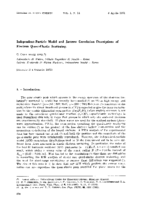 (PDF) Independent-particle model and Jastrow correlation descriptions ...