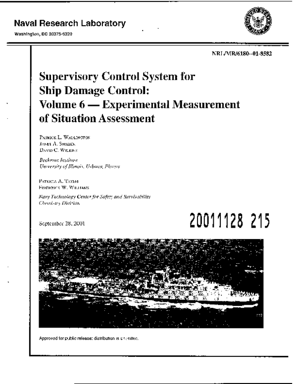 (PDF) Supervisory Control System for Ship Damage Control: Volume 2 ...