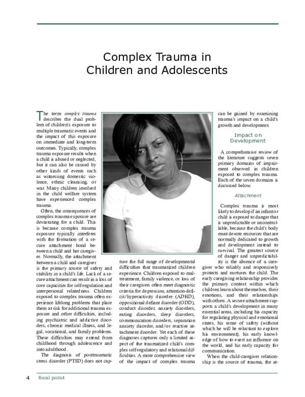 (PDF) Complex Trauma In Children and Adolescents
