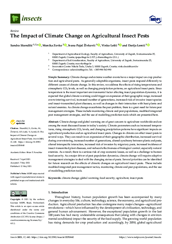 (PDF) The Impact of Climate Change on Agricultural Insect Pests