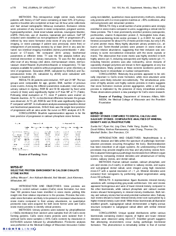 (PDF) MP58-07 Selective Protein Enrichment in Calcium Oxalate Stone Matrix