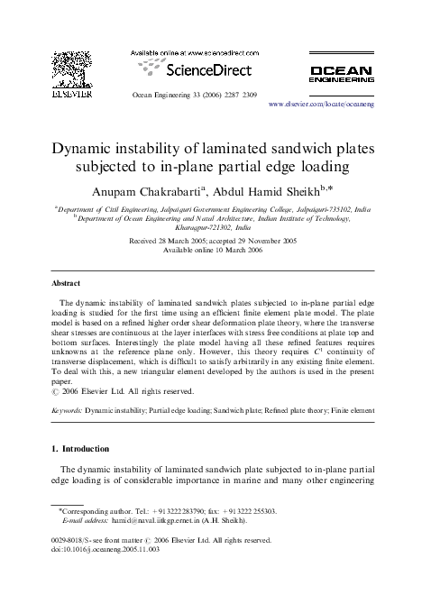 (PDF) Dynamic instability of laminated sandwich plates subjected to in ...