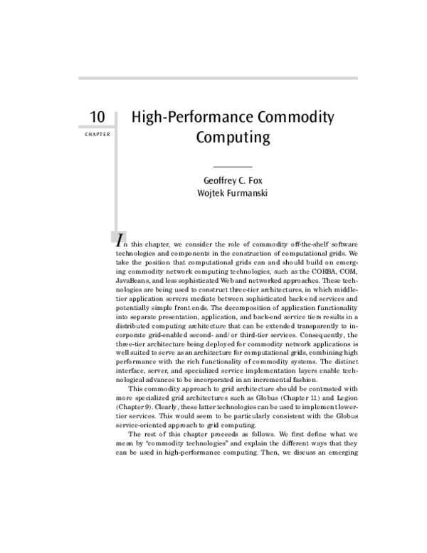 (PDF) HPcc as High Performance Commodity Computing