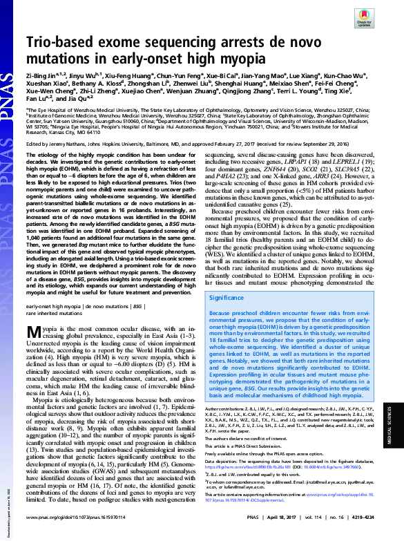(PDF) Trio-based exome sequencing arrests de novo mutations in early ...