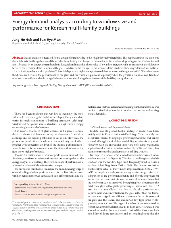 (PDF) Energy demand analysis according to window size and performance ...