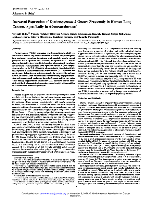 (PDF) Increased expression of cyclooxygenase 2 occurs frequently in ...