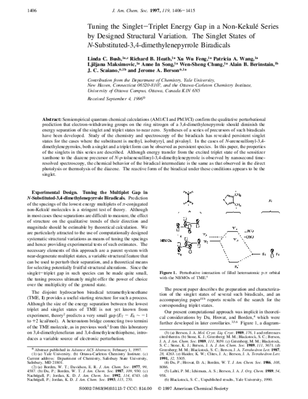 (PDF) Tuning the Singlet−Triplet Energy Gap in a Non-Kekulé Series by ...
