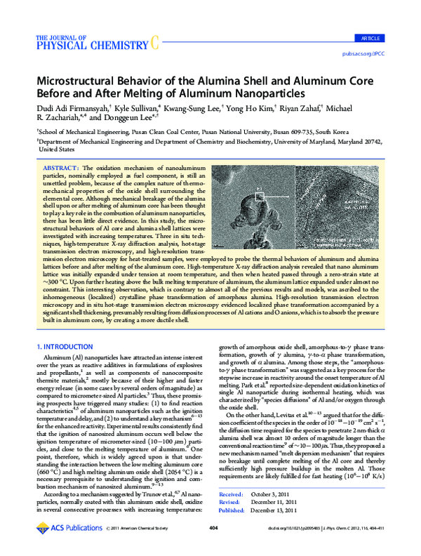 (PDF) Microstructural Behavior of the Alumina Shell and Aluminum Core ...