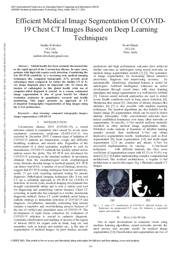 (PDF) Efficient Medical Image Segmentation Of COVID-19 Chest CT Images ...