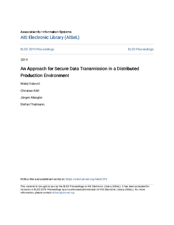 (PDF) An Approach for Secure Data Transmission in a Distributed ...