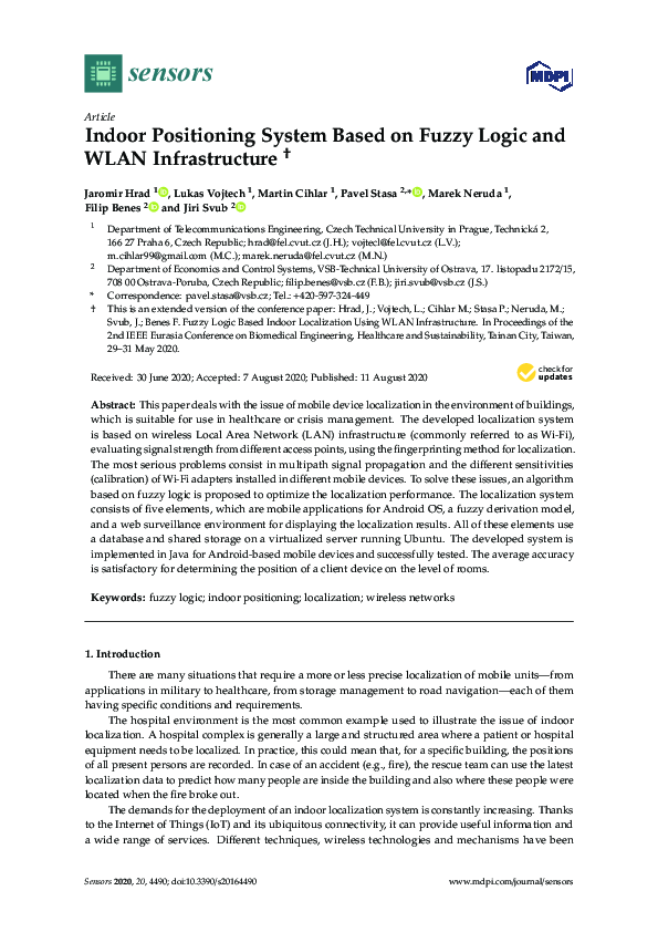 (PDF) Indoor Positioning System Based on Fuzzy Logic and WLAN ...