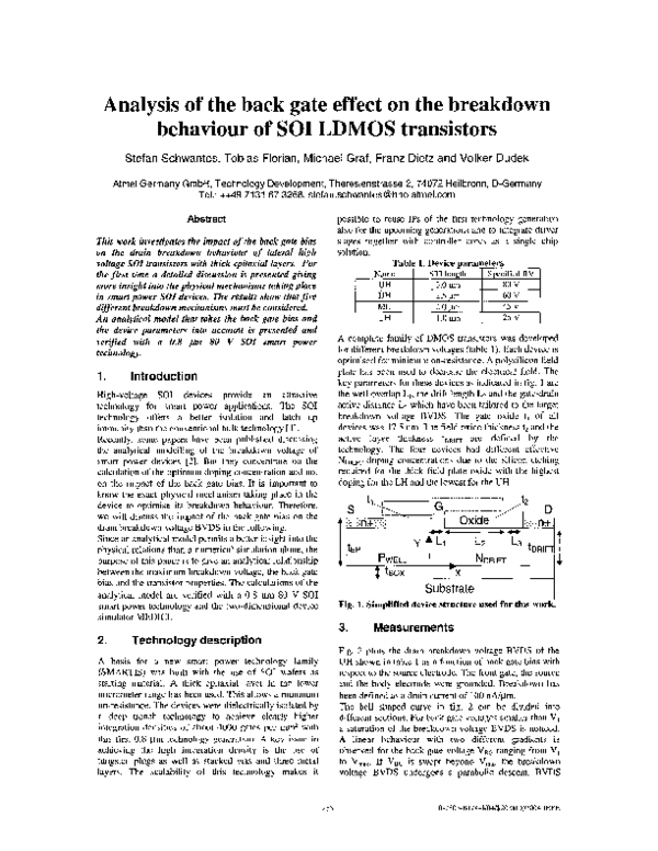 (PDF) Analysis of the back gate effect on the breakdown behaviour of ...