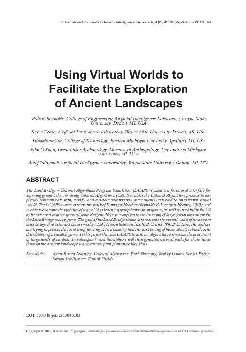 (PDF) Using Virtual Worlds to Facilitate the Exploration of Ancient ...