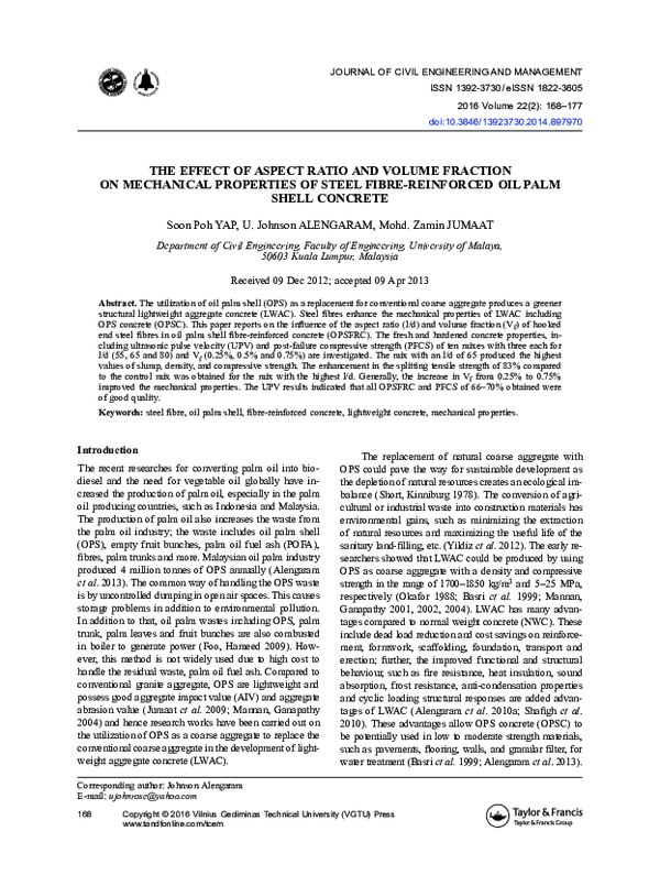 (PDF) The effect of aspect ratio and volume fraction on mechanical ...