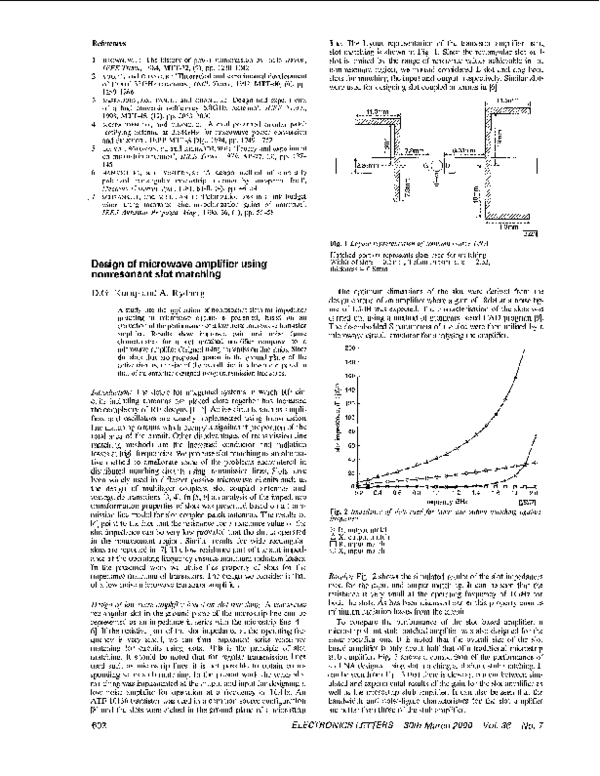 (PDF) Design of microwave amplifier using nonresonant slot matching