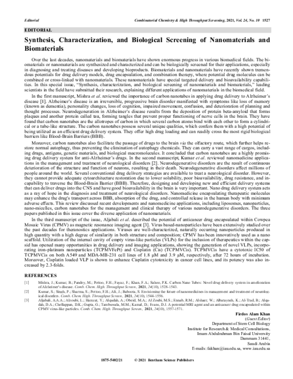 (PDF) Synthesis, Characterization, and Biological Screening of ...