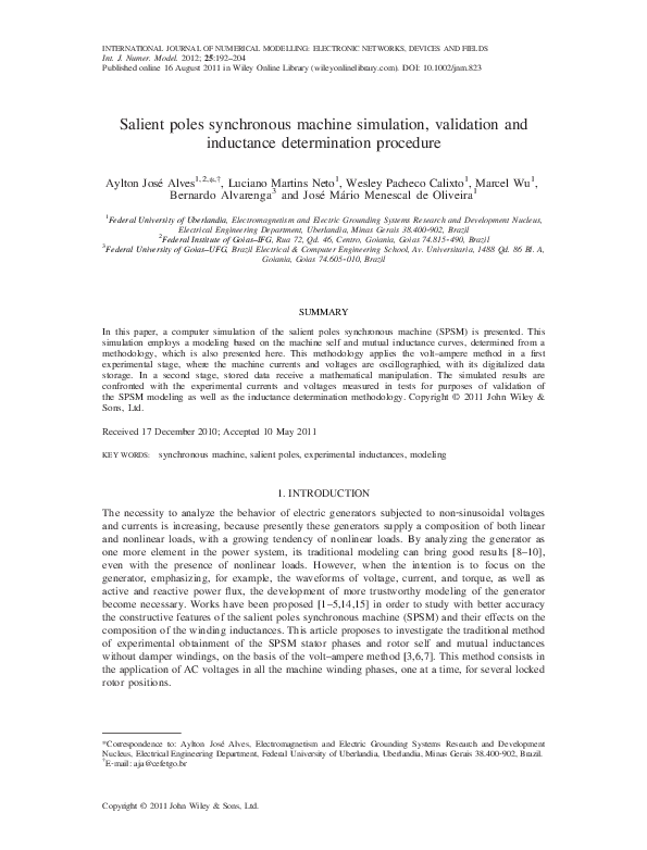 (PDF) Salient poles synchronous machine simulation, validation and ...