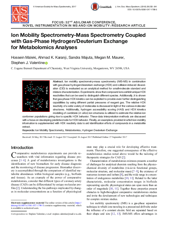 (PDF) Ion Mobility Spectrometry-Mass Spectrometry Coupled with Gas ...