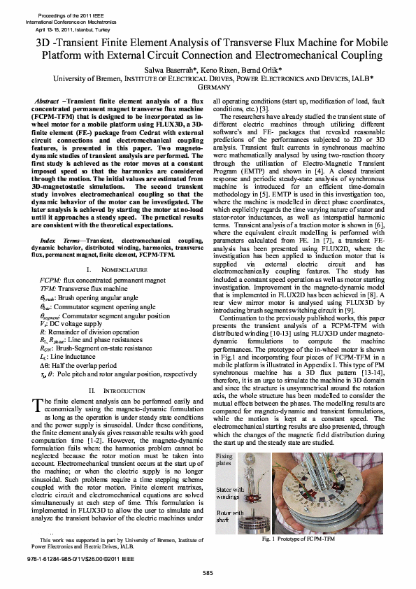 (PDF) 3D - transient finite element analysis of transverse flux machine ...