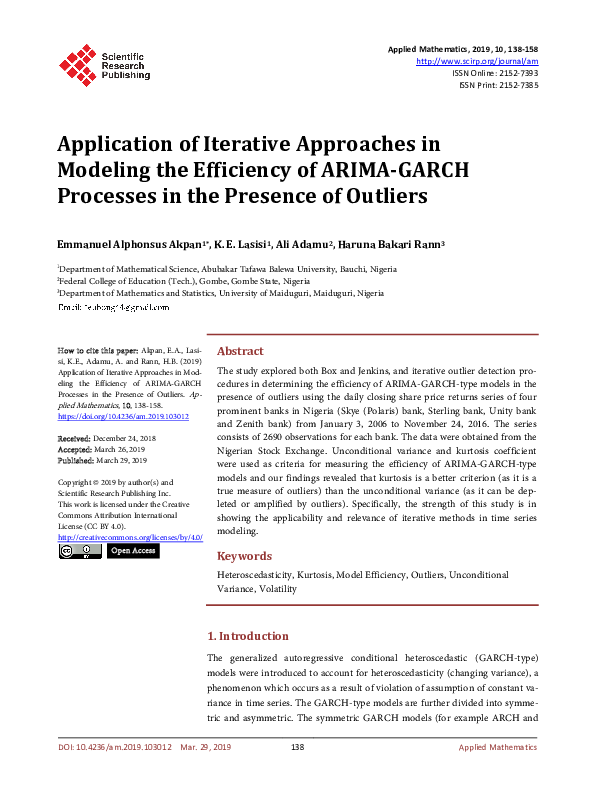(PDF) Application of Iterative Approaches in Modeling the Efficiency of ...