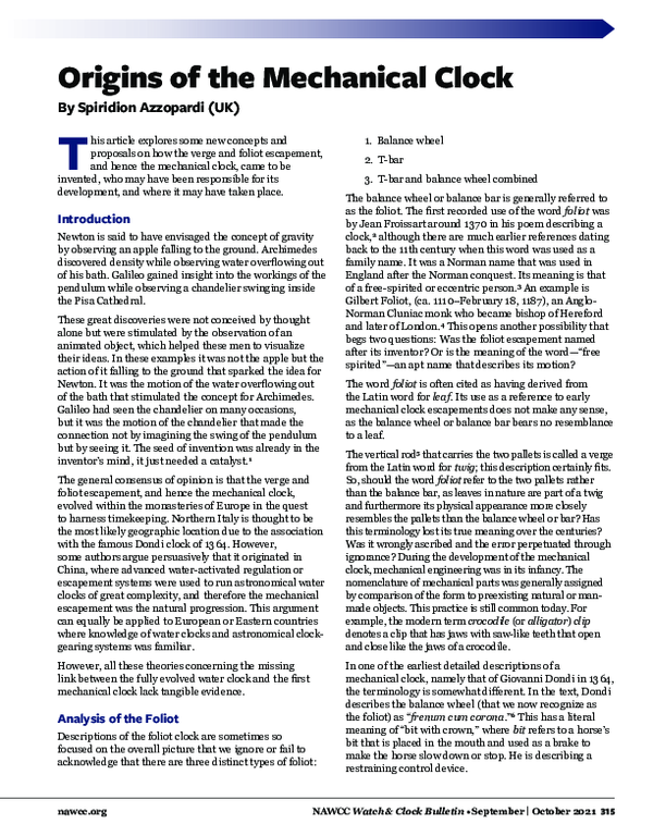 (PDF) Origins of the Mechanical Clock Spiridion Azzopardi Academia.edu