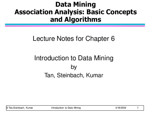 (PDF) Data Mining Association Analysis: Basic Concepts and Algorithms ...