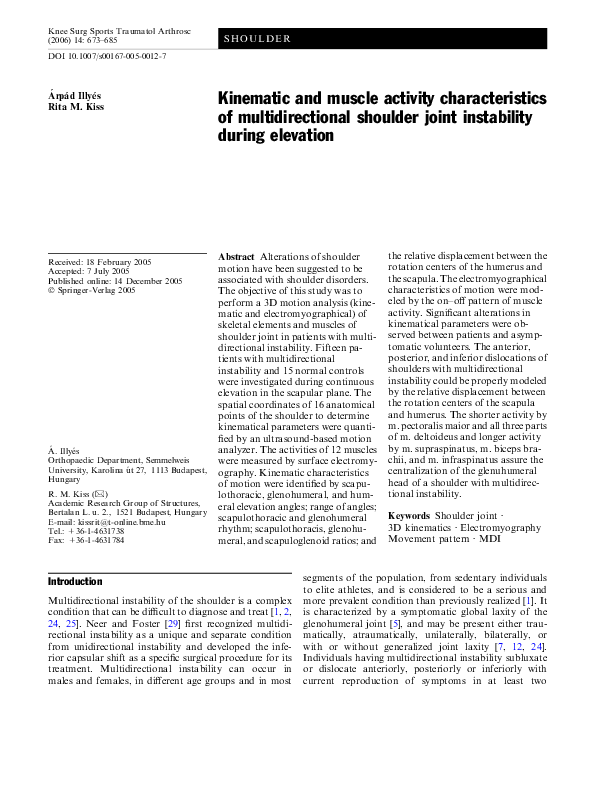 (PDF) Kinematic and muscle activity characteristics of multidirectional ...