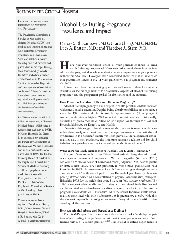 View of (PDF) Alcohol use during pregnancy: prevalence and impact