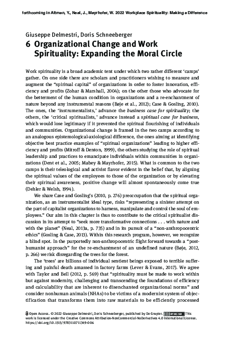 (PDF) 6 Organizational Change and Work Spirituality: Expanding the ...
