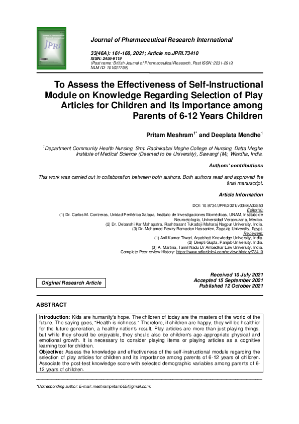 (PDF) To Assess the Effectiveness of Self-Instructional Module on ...