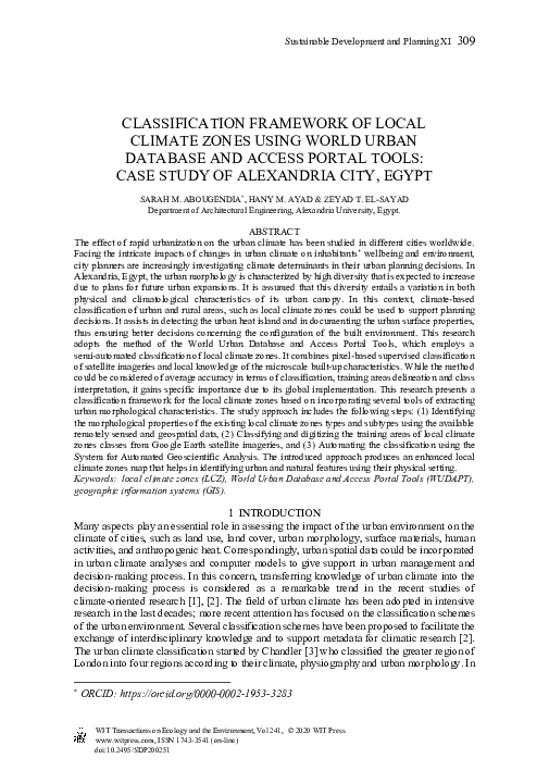 (PDF) Classification Framework of Local Climate Zones Using World Urban ...