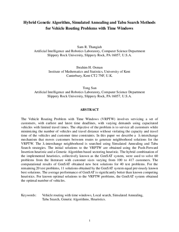 (PDF) A Hybrid Genetic Algorithm, Simulated Annealing and Tabu Search ...