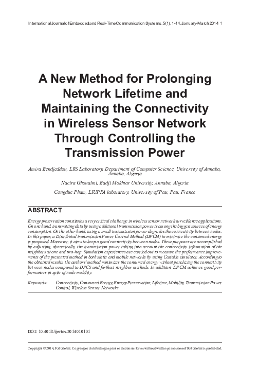 (PDF) A New Method for Prolonging Network Lifetime and Maintaining the ...