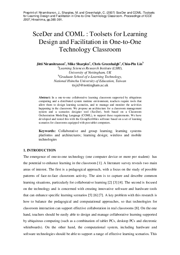 (PDF) SceDer and COML: Toolsets for learning design and facilitation in ...