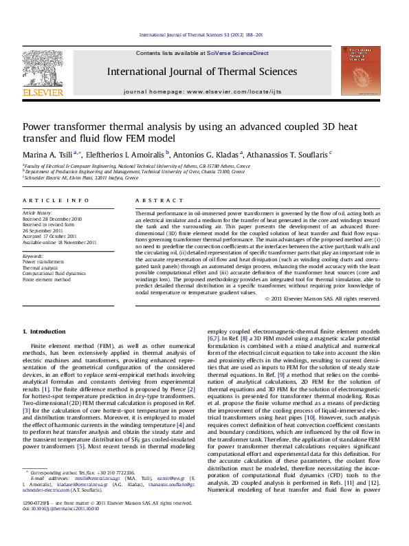 (PDF) Power transformer thermal analysis by using an advanced coupled ...