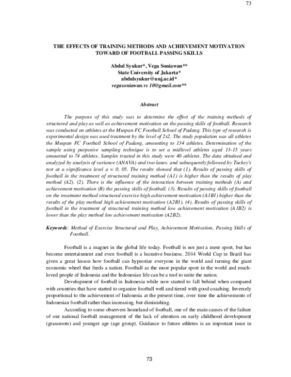 (PDF) The Effects of Training Methods and Achievement Motivation Toward ...