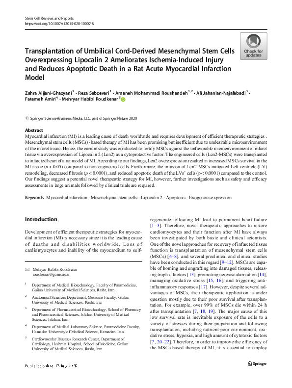(PDF) Transplantation of Umbilical Cord-Derived Mesenchymal Stem Cells ...