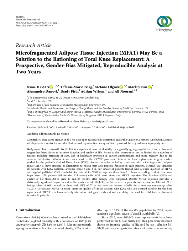 (PDF) Microfragmented Adipose Tissue Injection (MFAT) May Be a Solution ...