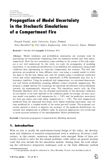 (PDF) Propagation of Model Uncertainty in the Stochastic Simulations of ...